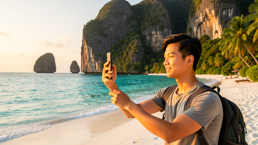 Ilustrasi spot foto Instagram di Pulau Keuluang
